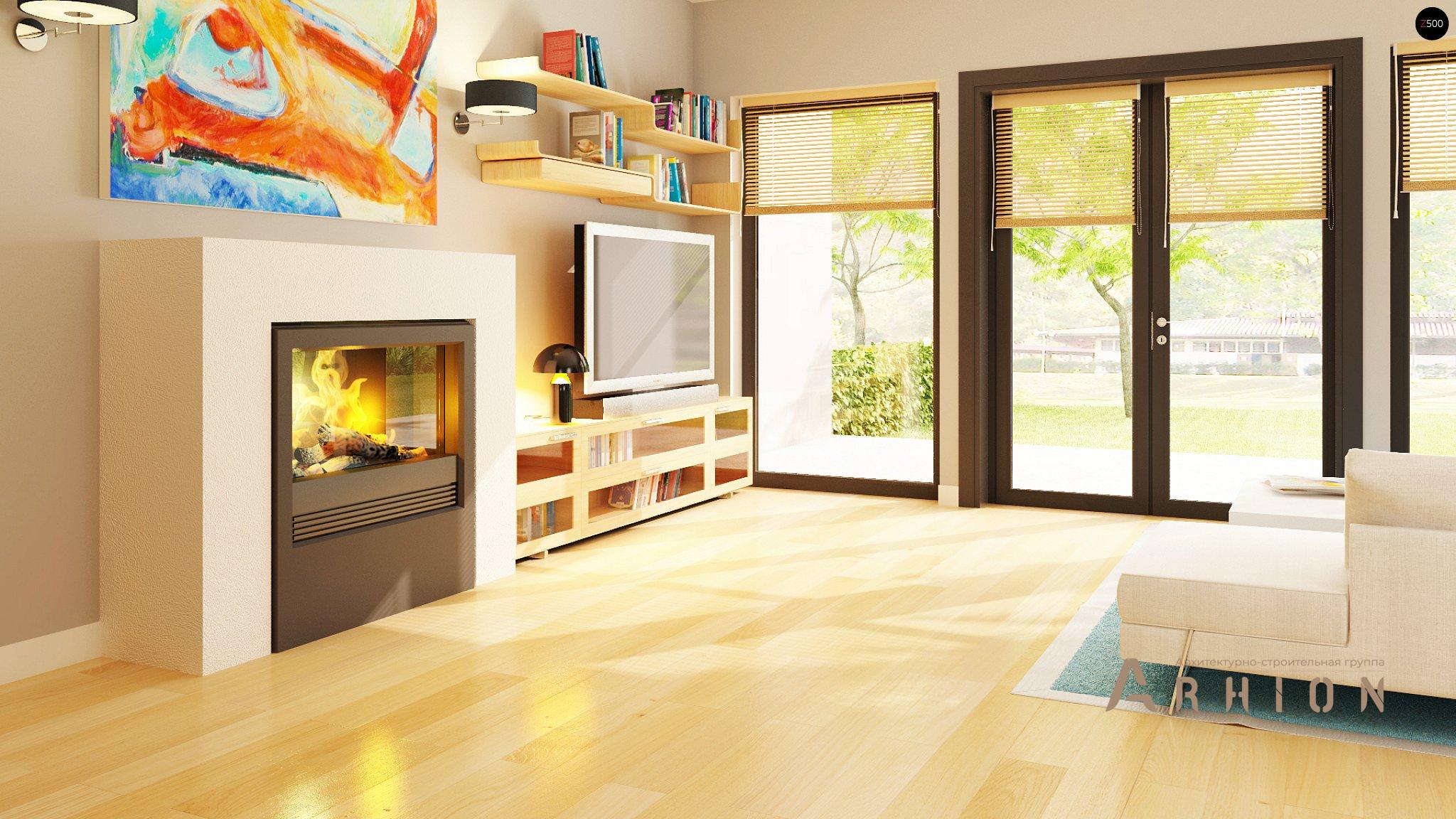 4. Проект одноэтажного дома в современном стиле с четырехскатной, Z24 GL, площадью - 141 кв c терассой, гаражом